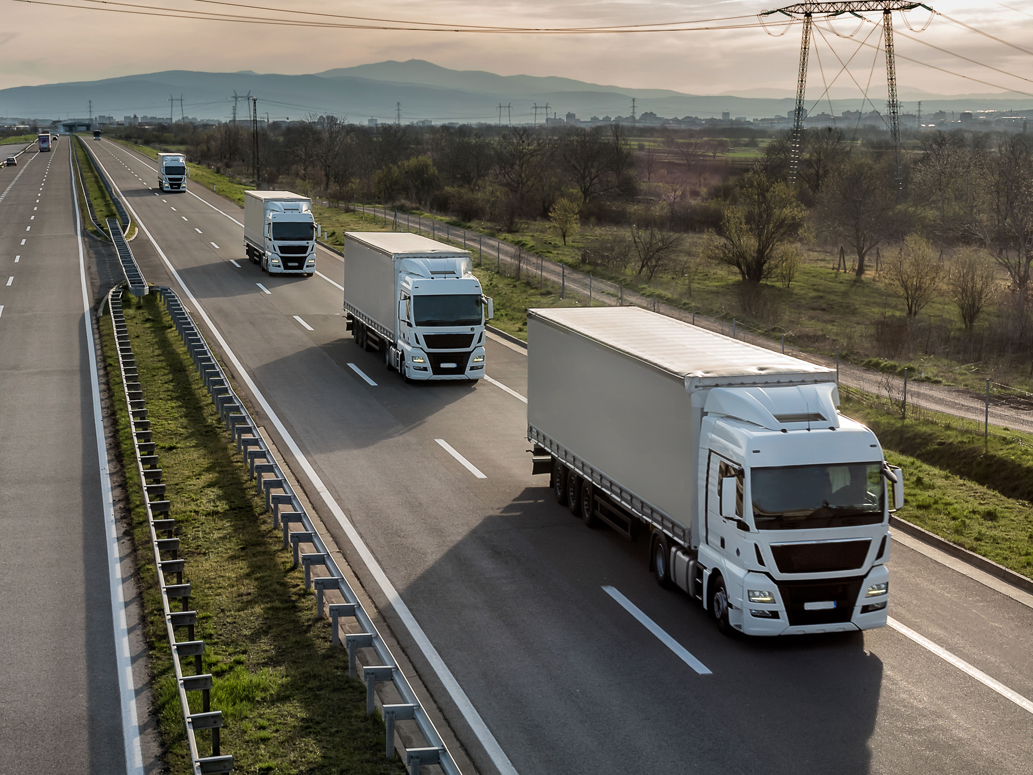 Белые фуры везут по трассе термозависимые грузы из Ярославля. Biocard - перевозки грузов с температурным режимом по РФ, миру